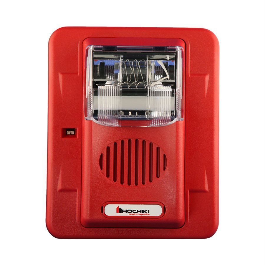 Horn Strobe 24VDC. 15/75CD. Wall Mount. Red - HEC24-1575WR